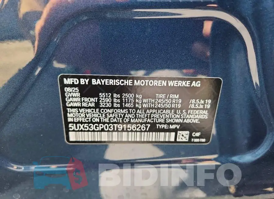 5UX53GP03T9156267 Photo# 13