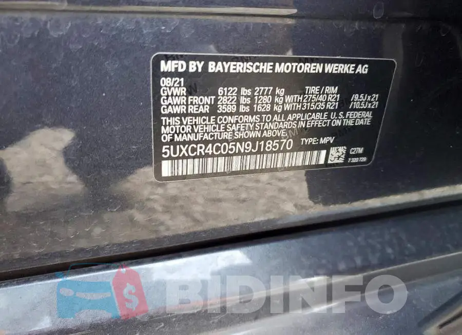 5UXCR4C05N9J18570 Photo# 12