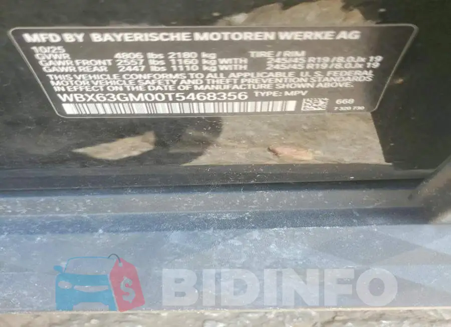 WBX63GM00T5468356 Photo# 12