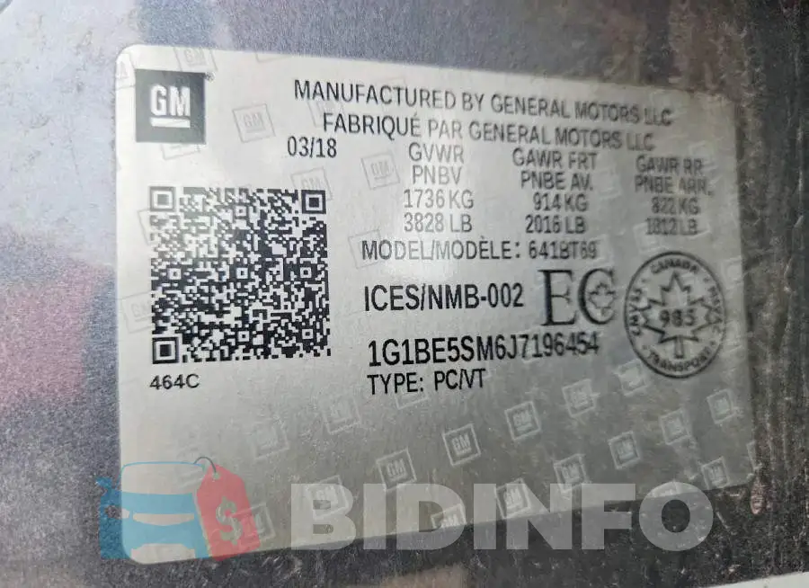 1G1BE5SM6J7196454 Photo# 12