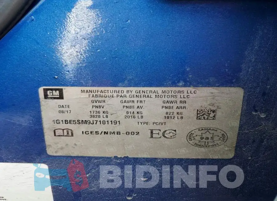 1G1BE5SM9J7101191 Photo# 12