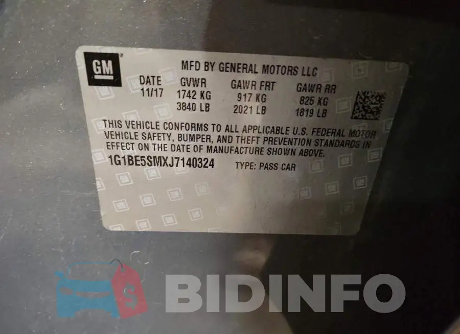 1G1BE5SMXJ7140324 Photo# 12