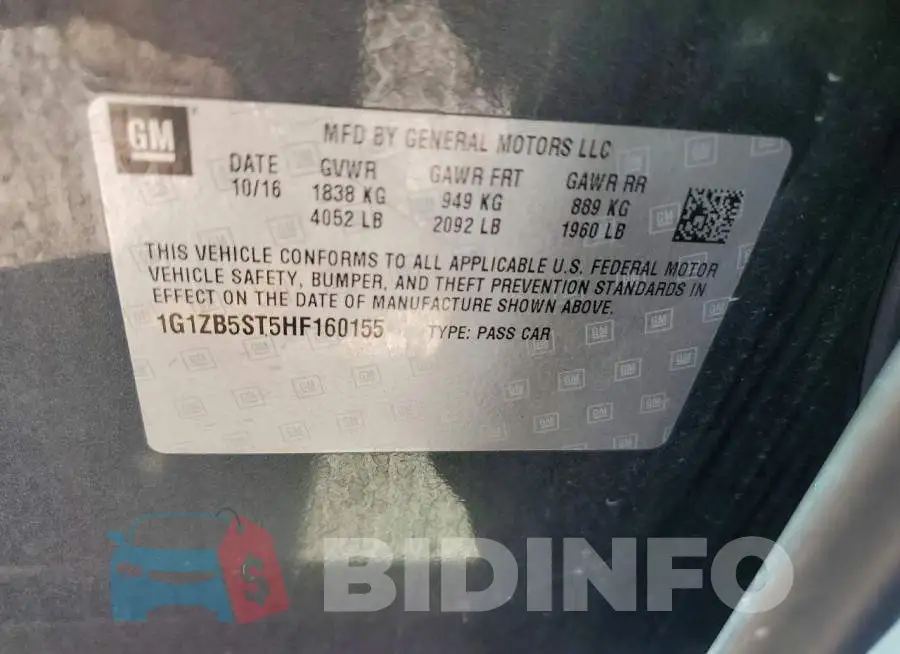 1G1ZB5ST5HF160155 Photo# 12