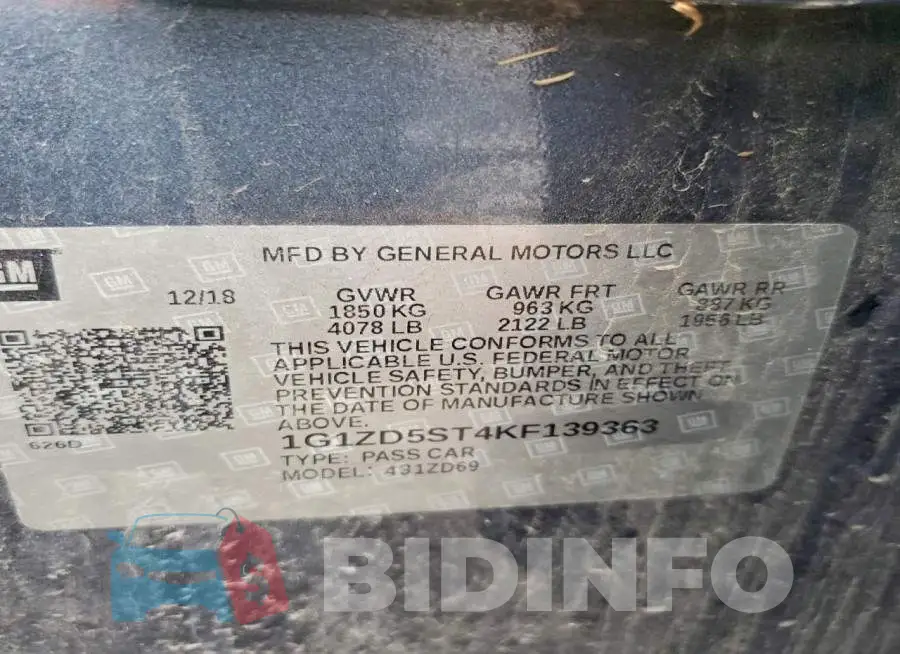 1G1ZD5ST4KF139363 Photo# 12