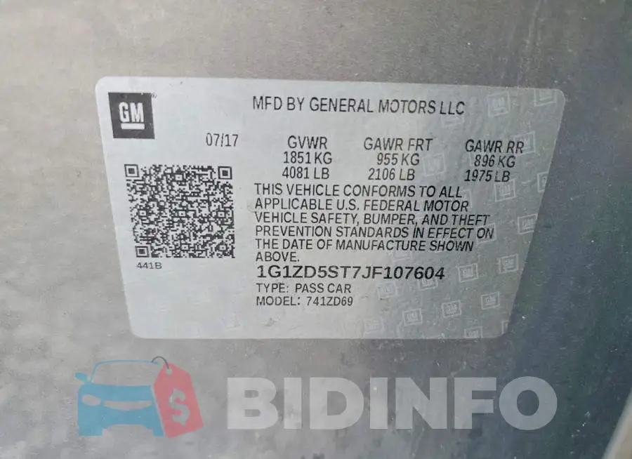 1G1ZD5ST7JF107604 Photo# 12