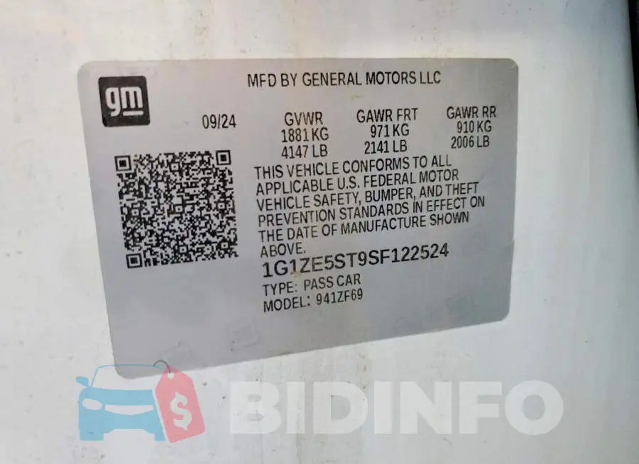 1G1ZE5ST9SF122524 Photo# 13