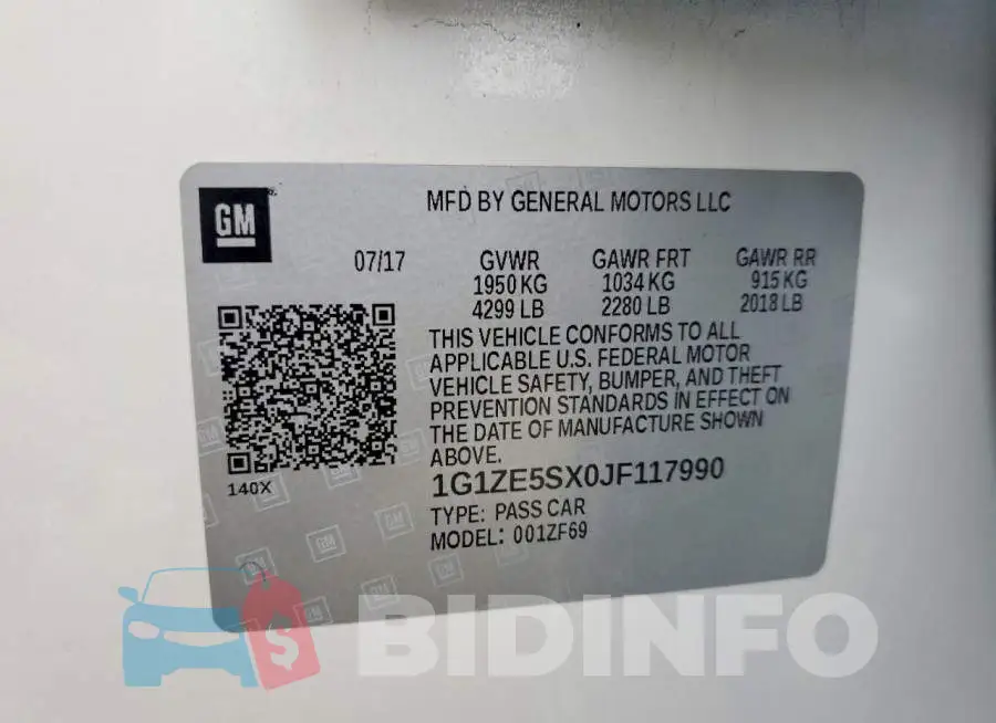 1G1ZE5SX0JF117990 Photo# 13