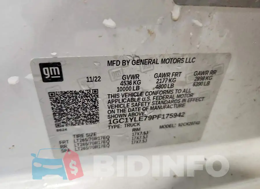 1GC1YLE79PF175942 Photo# 12