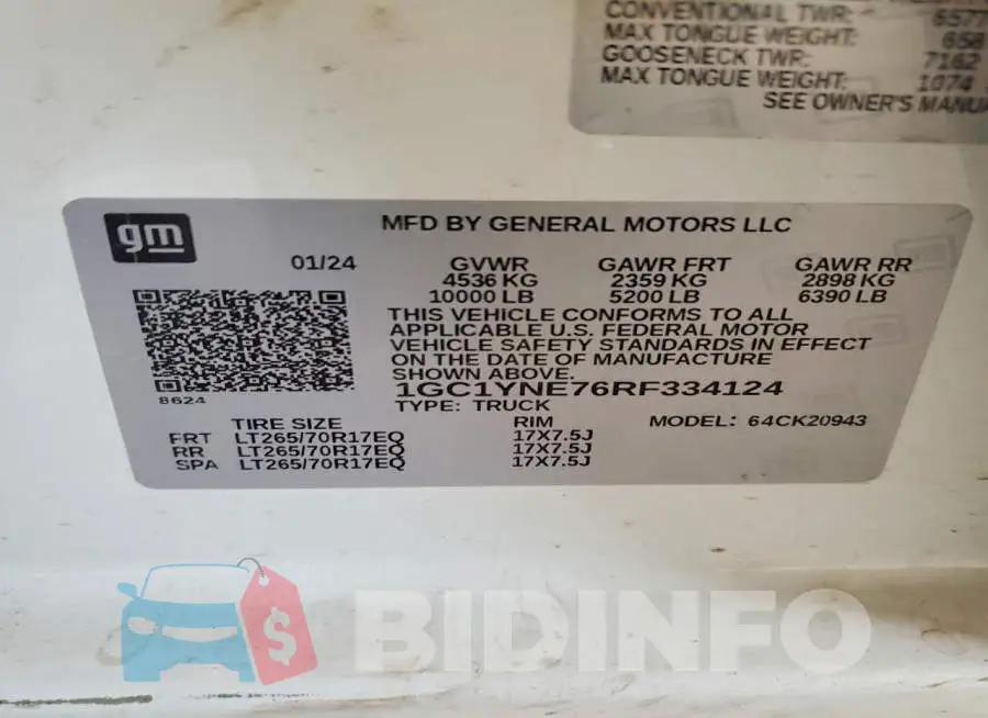 1GC1YNE76RF334124 Photo# 12