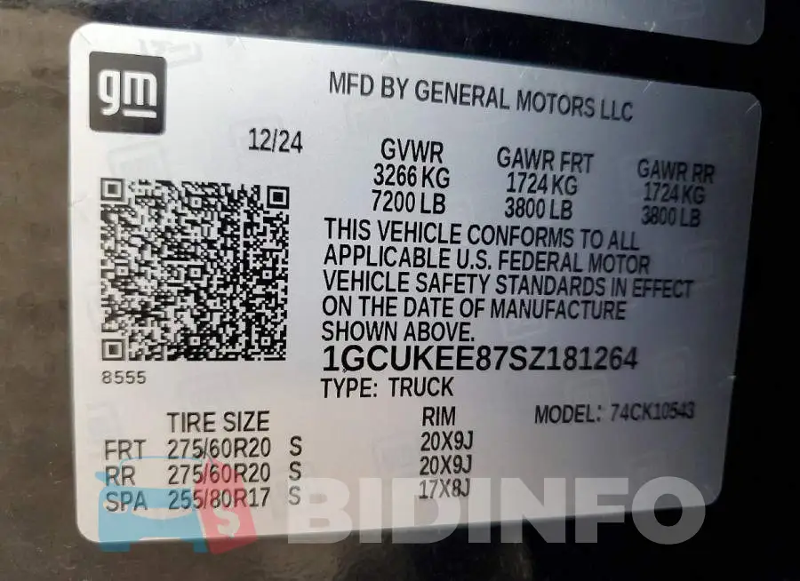 1GCUKEE87SZ181264 Photo# 12