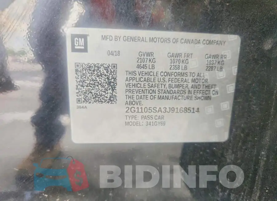2G1105SA3J9168514 Photo# 12