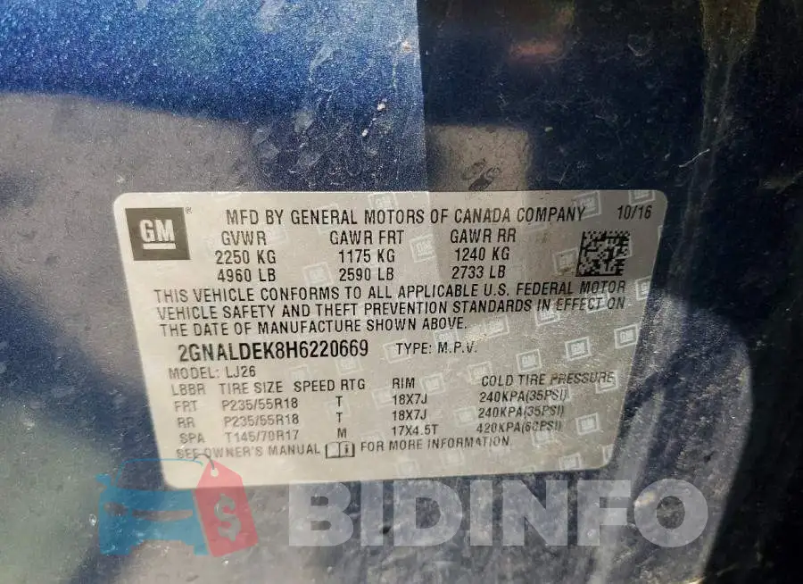 2GNALDEK8H6220669 Photo# 12