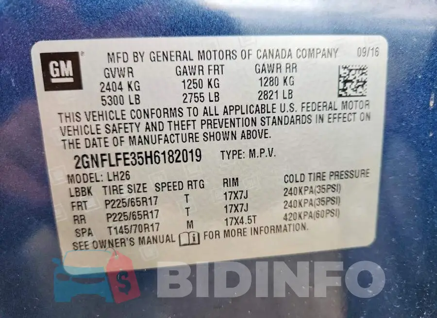 2GNFLFE35H6182019 Photo# 13