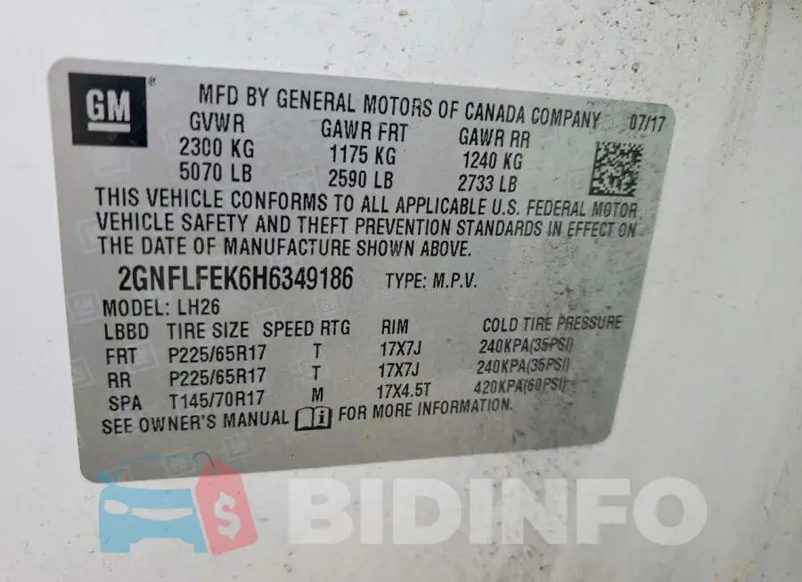 2GNFLFEK6H6349186 Photo# 13
