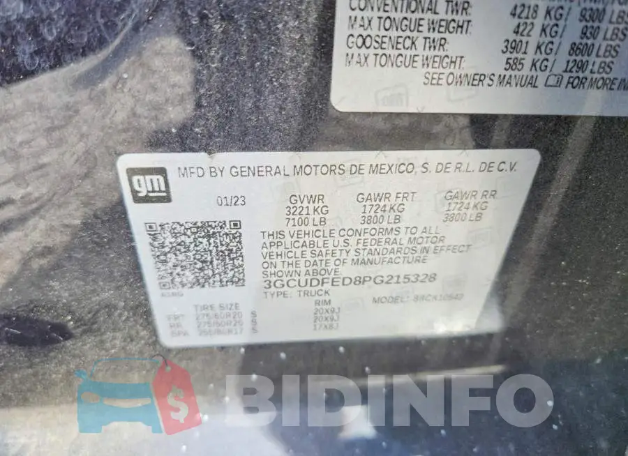 3GCUDFED8PG215328 Photo# 12