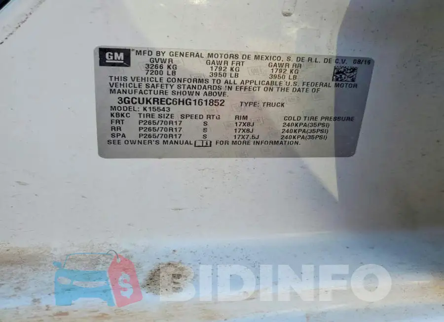 3GCUKREC6HG161852 Photo# 12