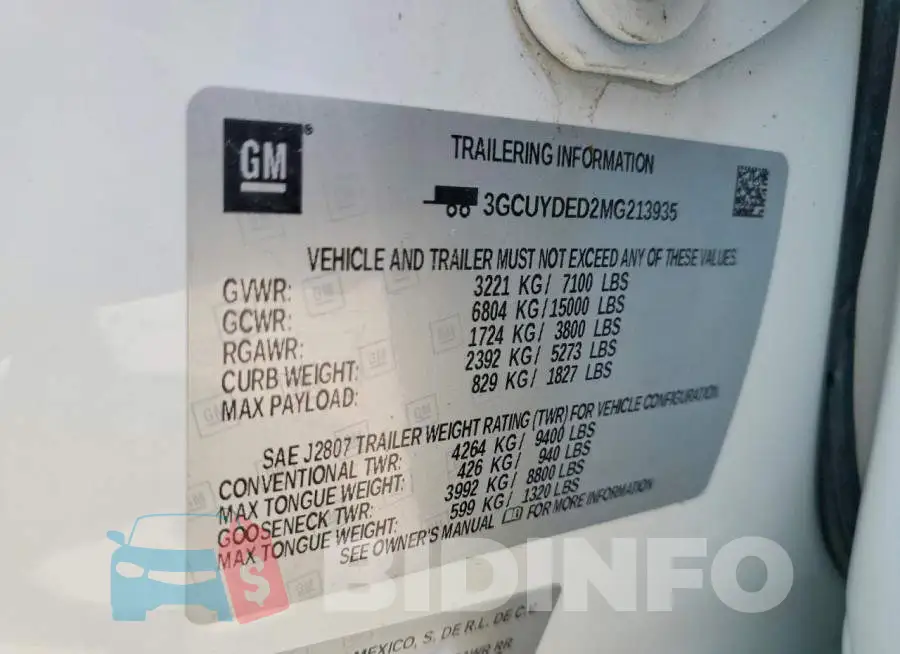 3GCUYDED2MG213935 Photo# 13