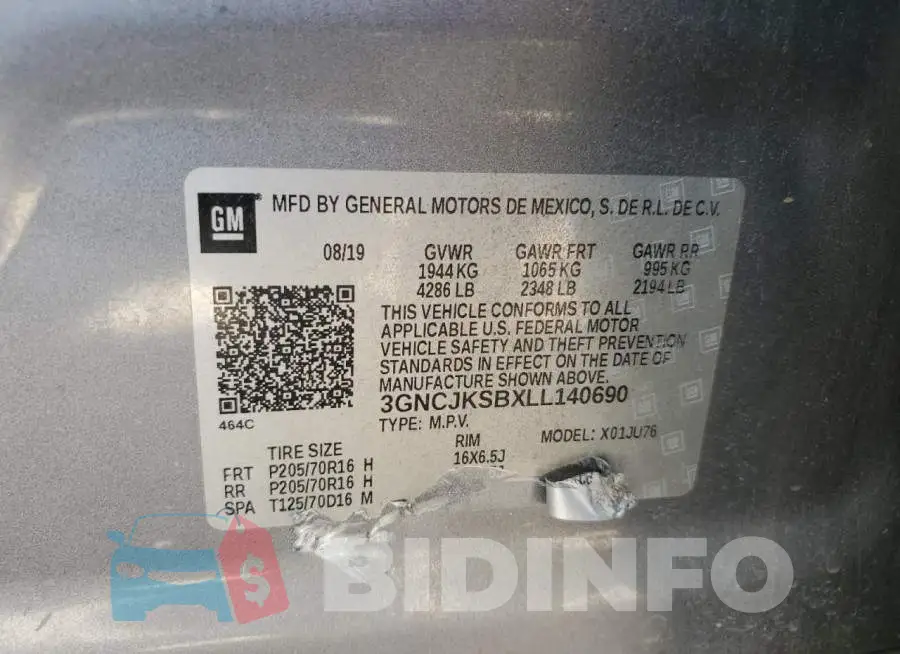 3GNCJKSBXLL140690 Photo# 14