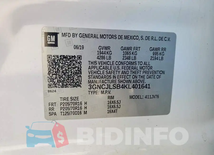 3GNCJLSB4KL401641 Photo# 13