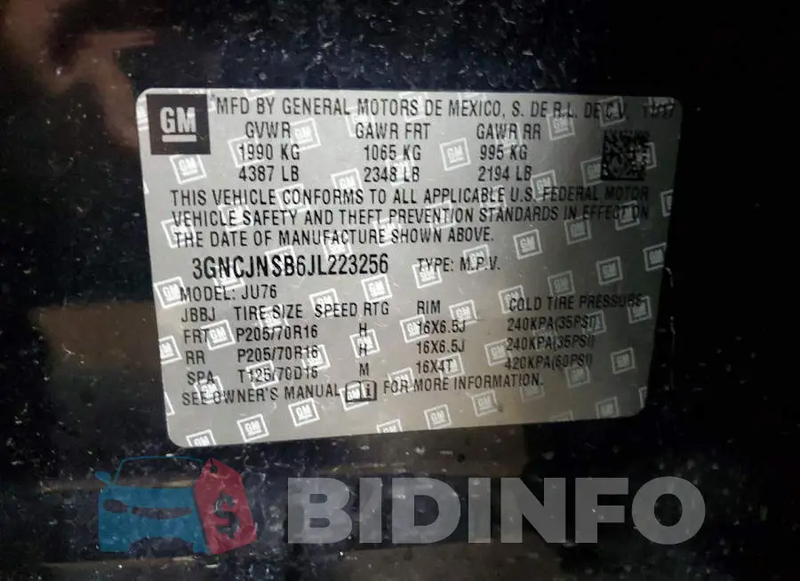 3GNCJNSB6JL223256 Photo# 12
