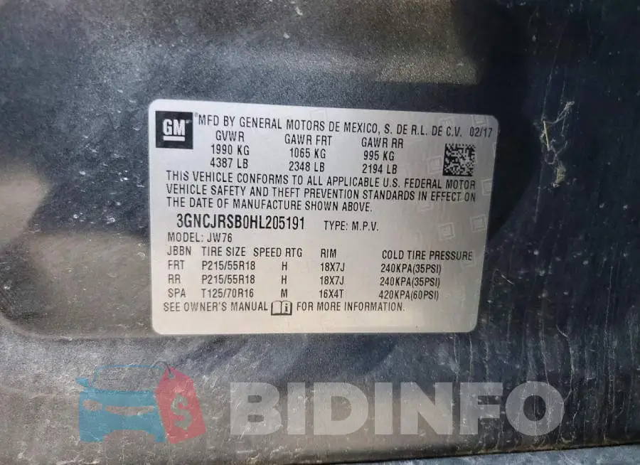 3GNCJRSB0HL205191 Photo# 13
