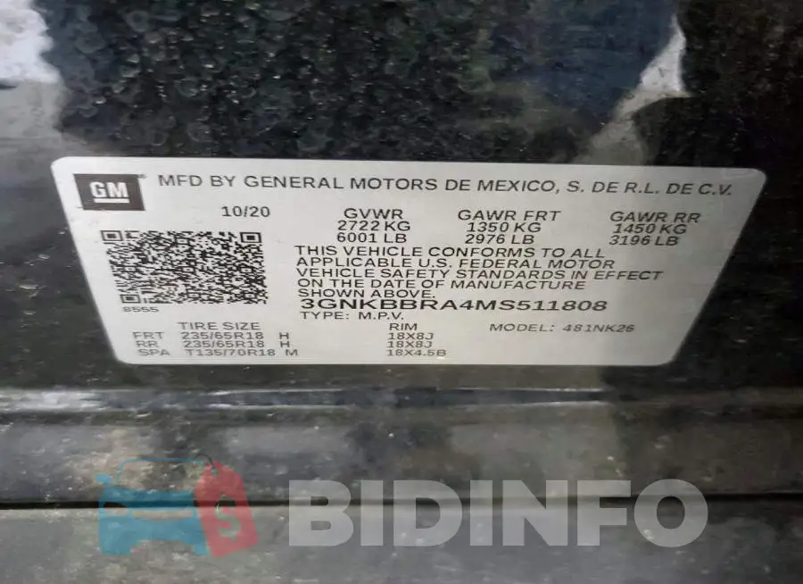 3GNKBBRA4MS511808 Photo# 13