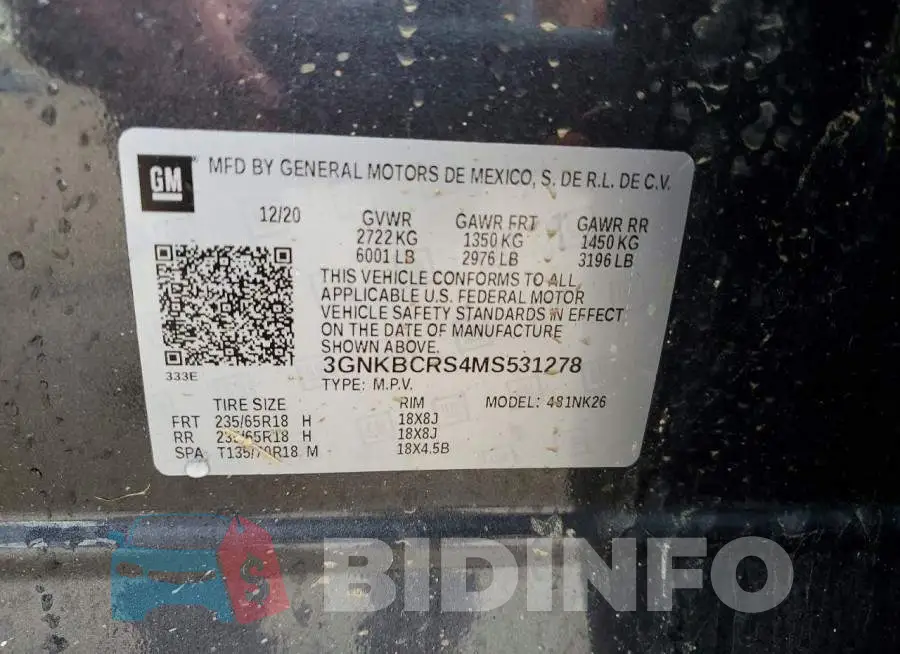 3GNKBCRS4MS531278 Photo# 13