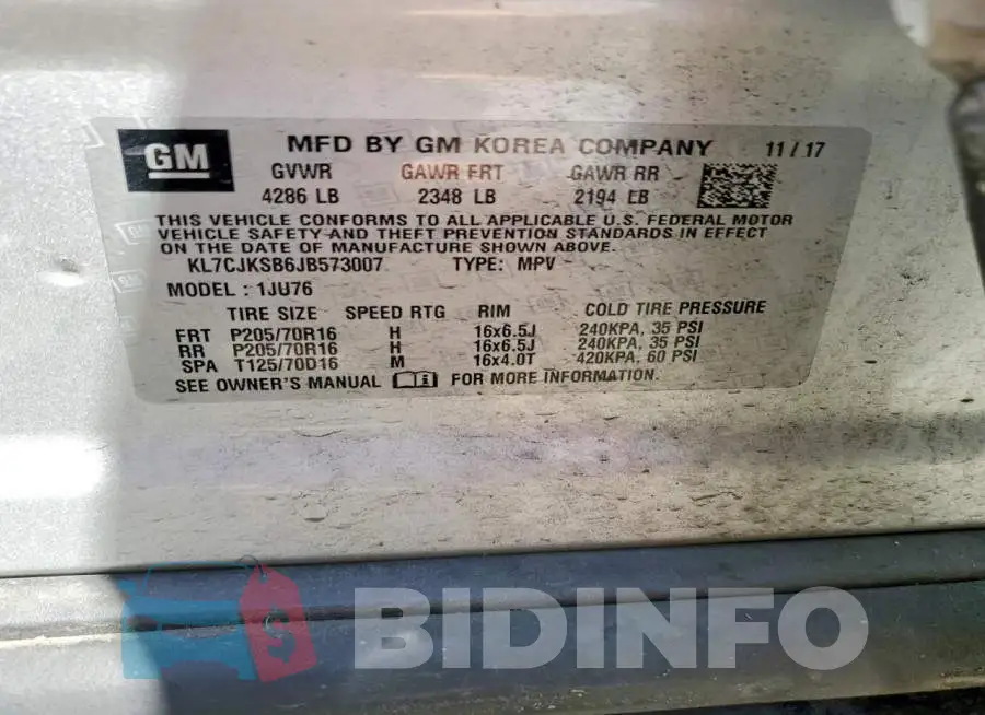 KL7CJKSB6JB573007 Photo# 13