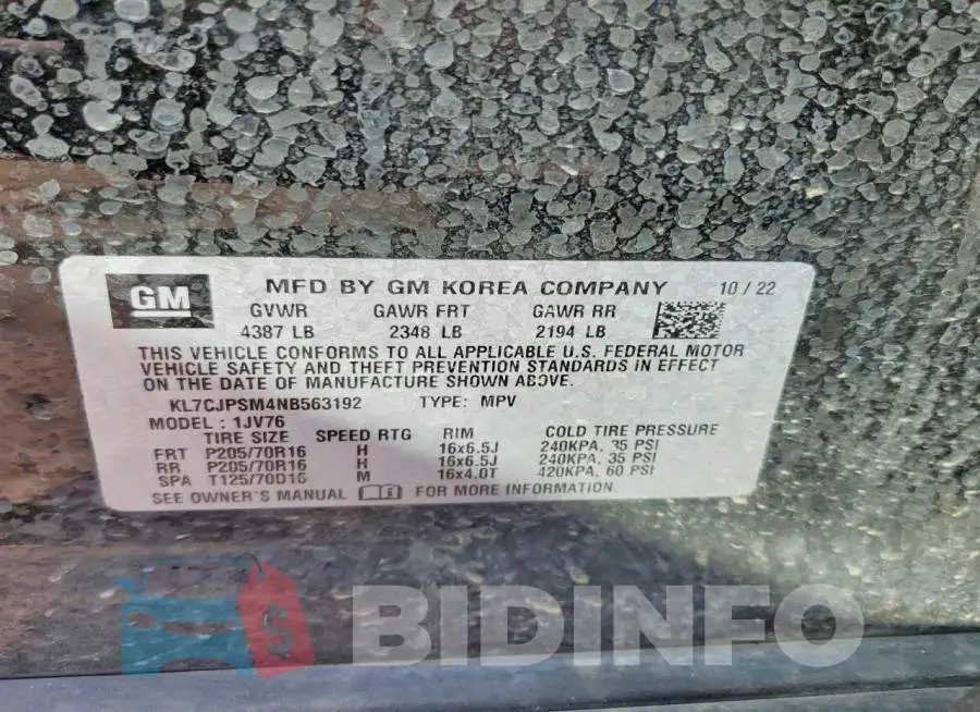 KL7CJPSM4NB563192 Photo# 13
