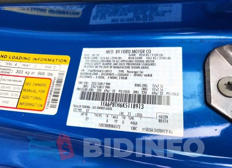 1FA6P8TH6K5118913 Photo# 12