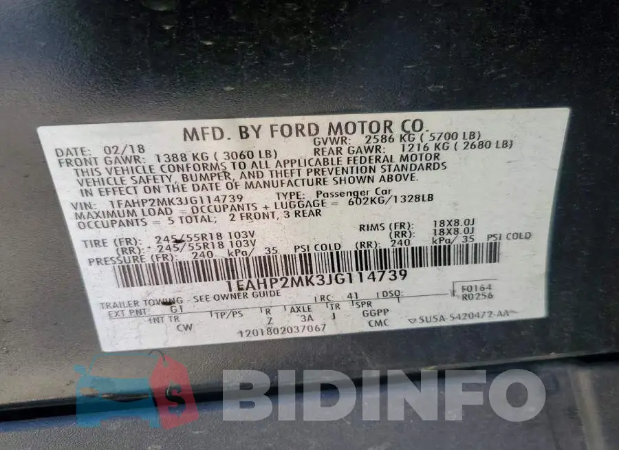 1FAHP2MK3JG114739 Photo# 12