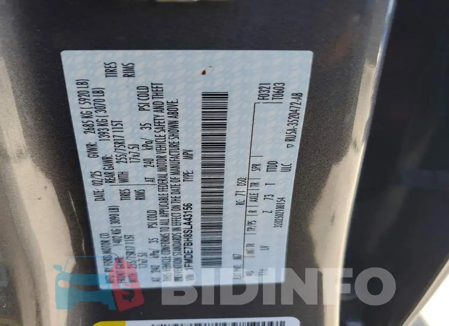 1FMDE7BH8SLA43156 Photo# 14