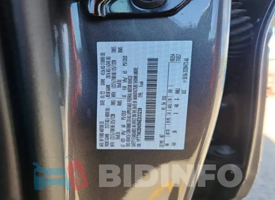 1FT7W2BN5NED33239 Photo# 12