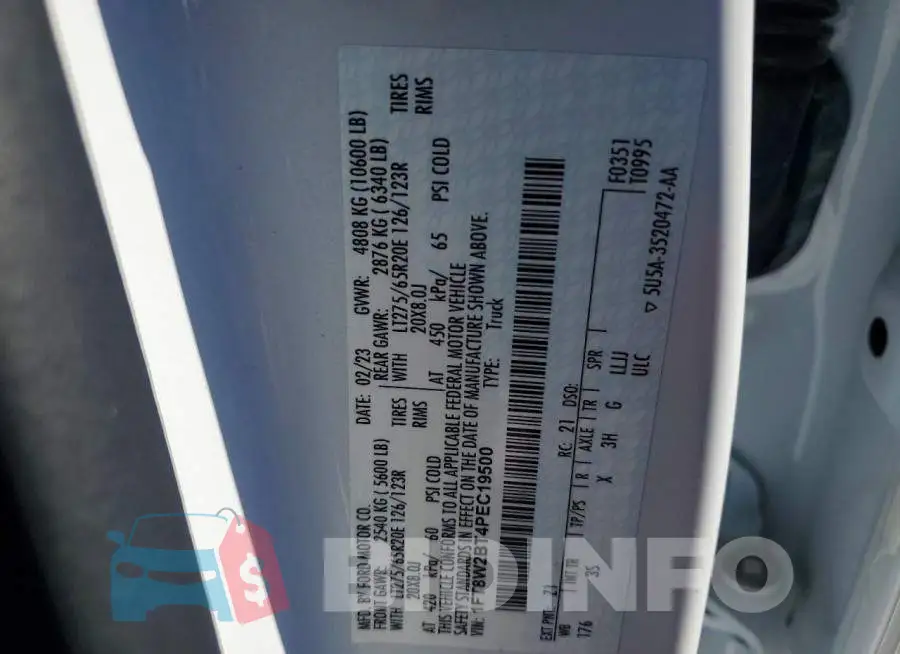 1FT8W2BT4PEC19500 Photo# 12