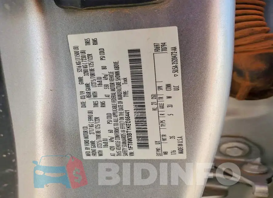 1FT8W3BT1KEE66441 Photo# 14