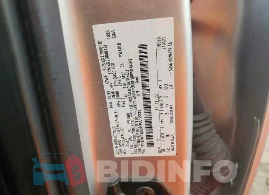 1FTEW1E52KFA12228 Photo# 12