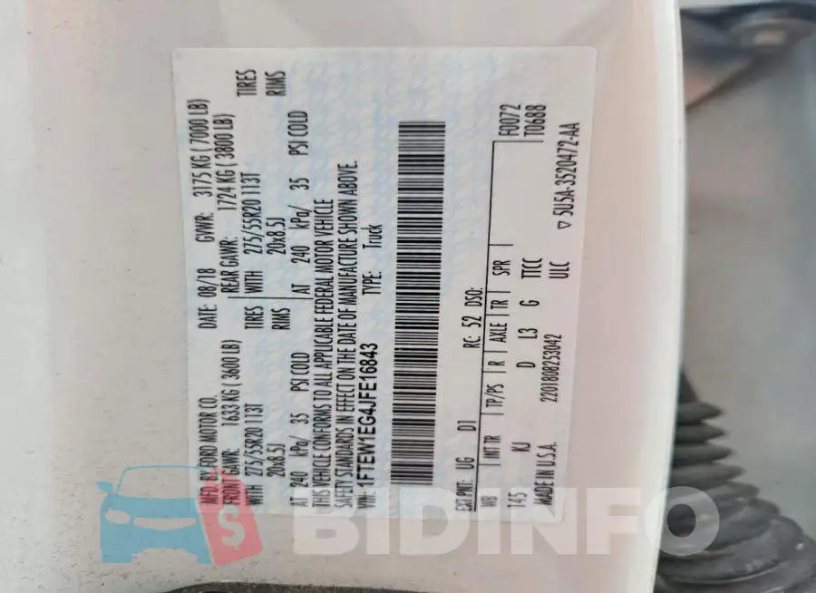 1FTEW1EG4JFE16843 Photo# 12