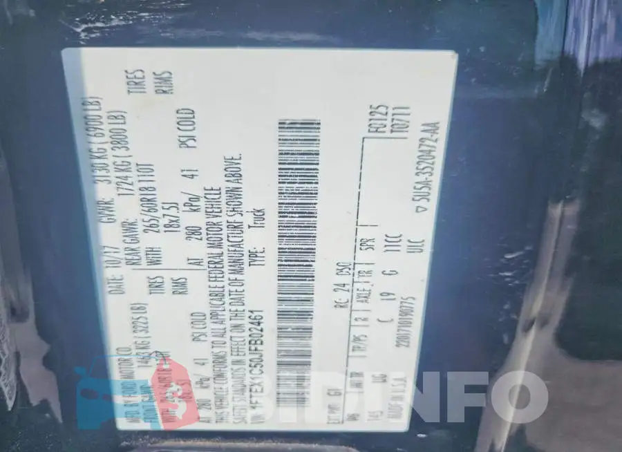 1FTEX1C50JFB02461 Photo# 12