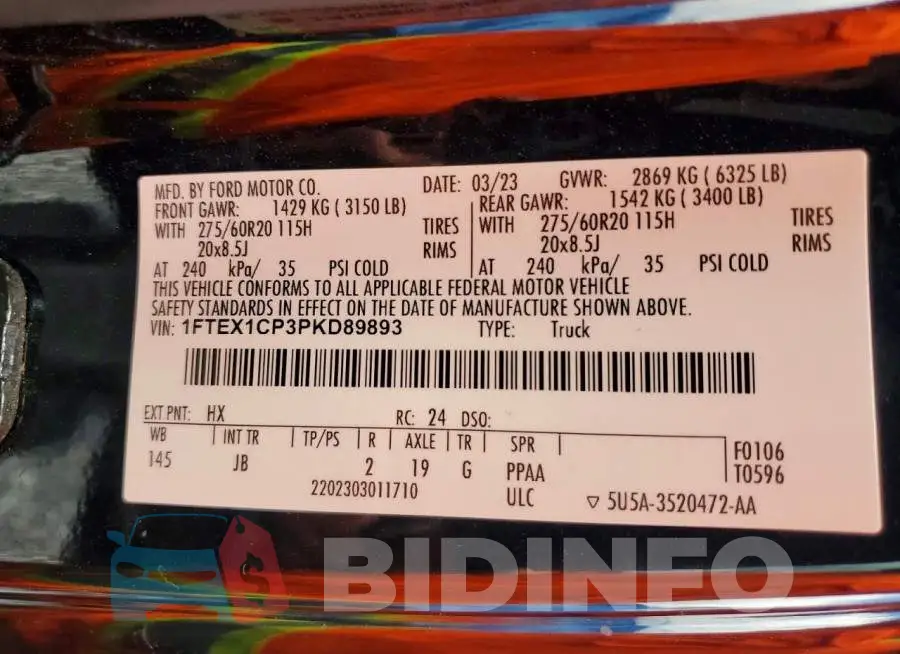 1FTEX1CP3PKD89893 Photo# 13