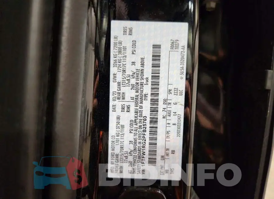 1FTFW1RG2PFB25703 Photo# 12