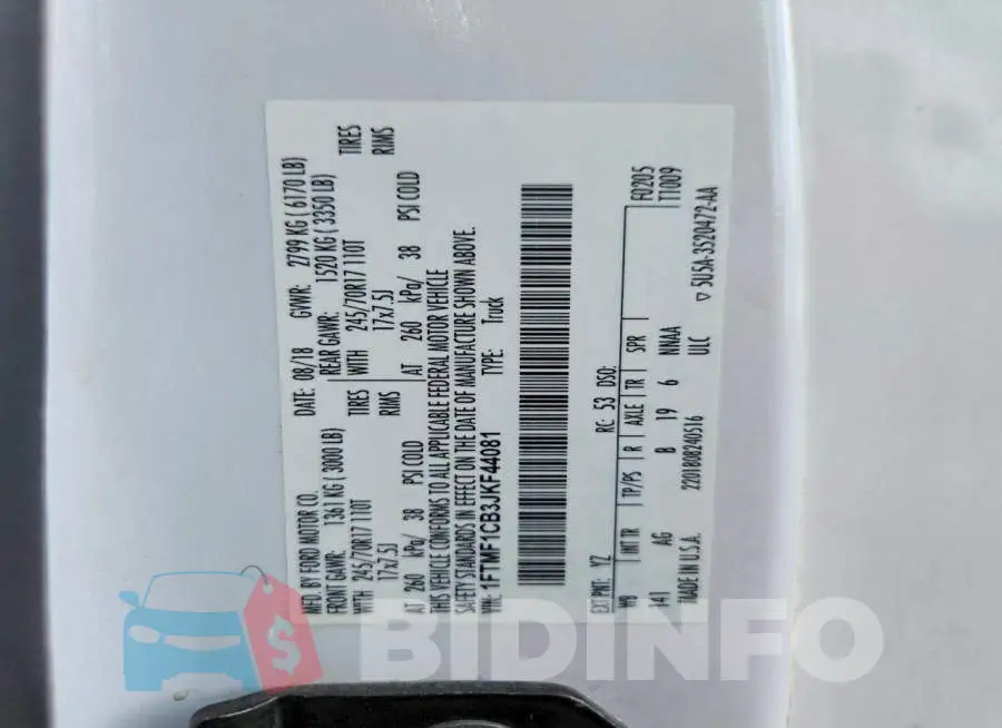 1FTMF1CB3JKF44081 Photo# 12