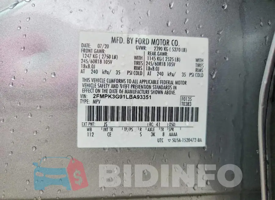 2FMPK3G91LBA93351 Photo# 12
