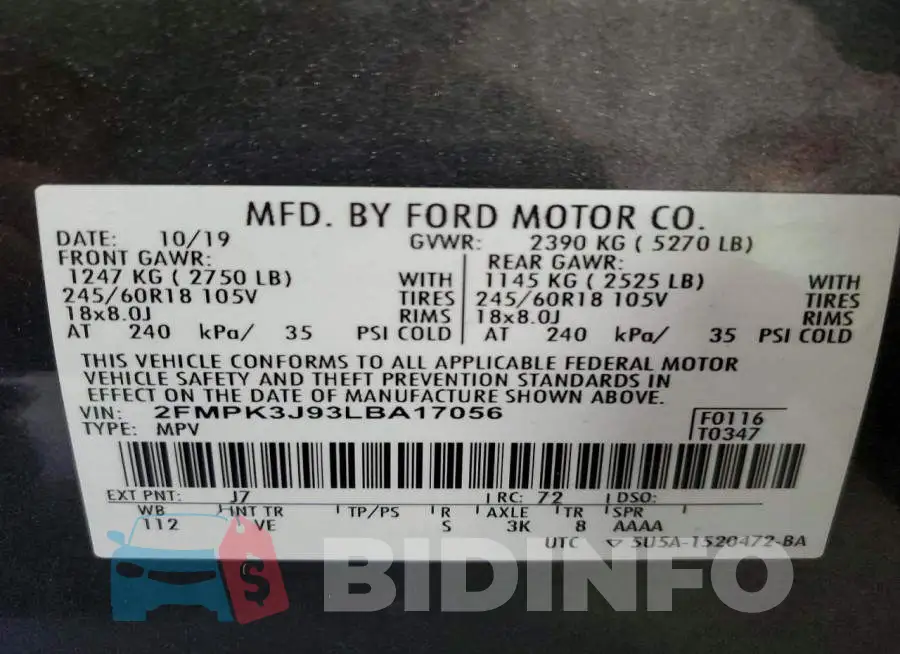 2FMPK3J93LBA17056 Photo# 13