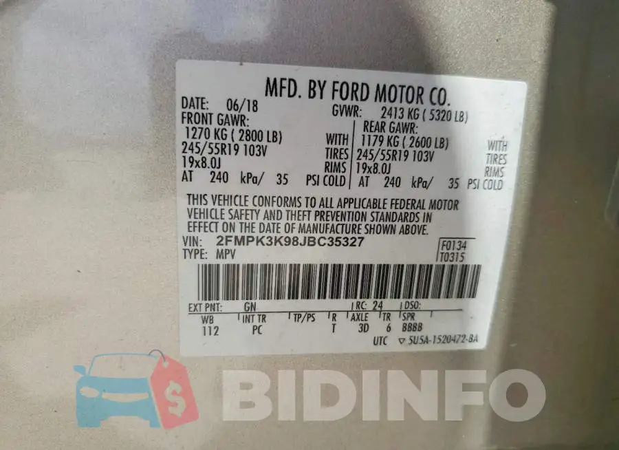2FMPK3K98JBC35327 Photo# 13