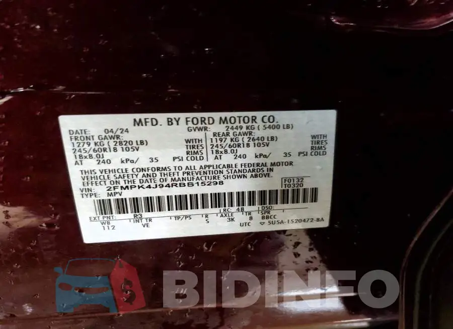 2FMPK4J94RBB15298 Photo# 13