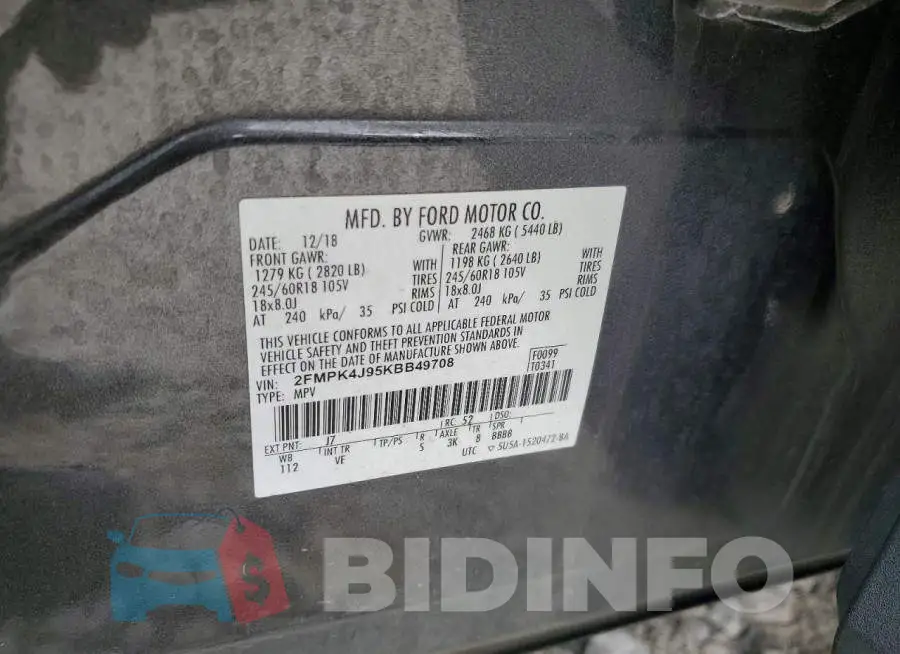 2FMPK4J95KBB49708 Photo# 13