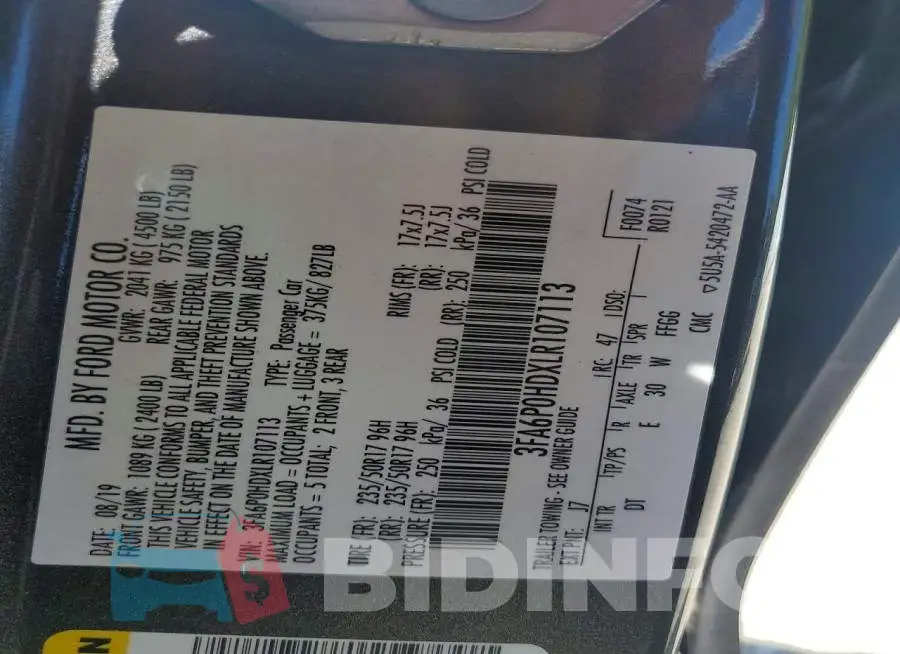 3FA6P0HDXLR107113 Photo# 12