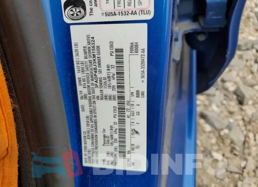3FADP4BJ3KM156324 Photo# 12