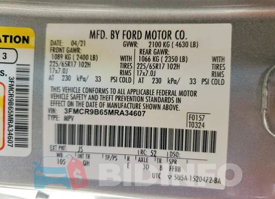 3FMCR9B65MRA34607 Photo# 13
