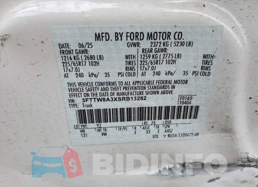 3FTTW8A3XSRB13282 Photo# 13